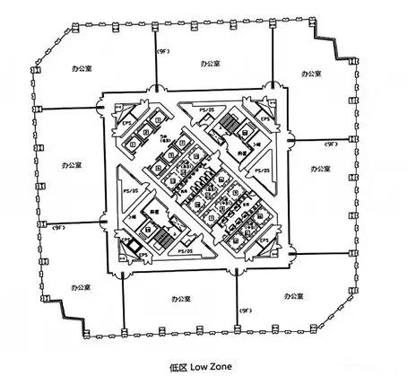 中银大厦低区户型图 中银大厦低区户型图